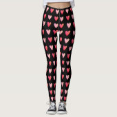 Valentijnsdag Rood Roze Hartpatroon Leggings (Voorkant)