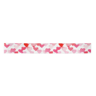 Valentijnsdag Rood & Roze Waterverf Harten Lint