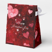 Valentijnsdag, Rood Satijn, Harten en Sparkle, Bedankdoosjes (Achterkant)