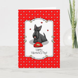 Valentijnsdag (rood) Scottie Dog (zwart) Kaart