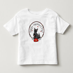 Valentijnsdag (rood) Scottie Dog (zwart) Kinder Shirts