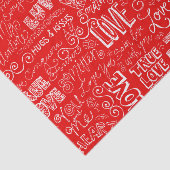 Valentijnsdag Rood Wit Ware Liefde Woord Kunst Tissuepapier (Detail)