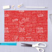 Valentijnsdag Rood Wit Ware Liefde Woord Kunst Tissuepapier (Craft)