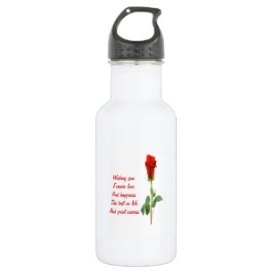 Valentijnsdag roos gedicht waterfles 
