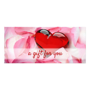 Valentijnsdag Roos glas glas Petals Gift Kaart