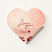 Valentijnsdag Roos Hart Boeket Spiraal Notitieboek (Achterkant)