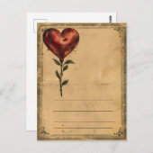  Valentijnsdag Roos hart Briefkaart (Voorkant / Achterkant)