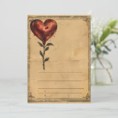 Valentijnsdag Roos hart Feestdagenkaart (Staand voorkant)