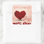 Valentijnsdag Roos Hartboeket - Sticker (Tas)