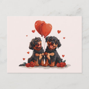 Valentijnsdag Rottweiler Honden Briefkaart