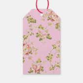 Valentijnsdag Roze Bloemen Hart Custom Cadeaulabel (Achterkant)