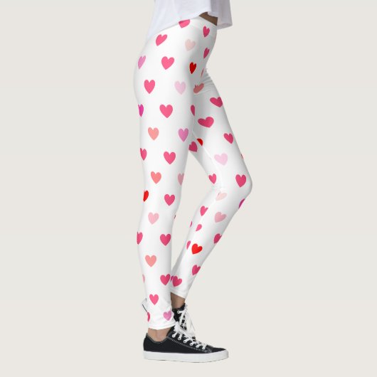 Valentijnsdag Roze en rode harten Leggings (Rechts)