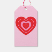 Valentijnsdag Roze en Rode Twee Toned Hart Cadeaulabel (Voorkant)