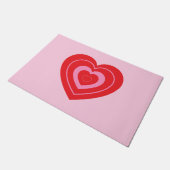 Valentijnsdag Roze en Rode Twee Toned Hart Deurmat (Schuin)