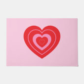 Valentijnsdag Roze en Rode Twee Toned Hart Deurmat (Voorkant)