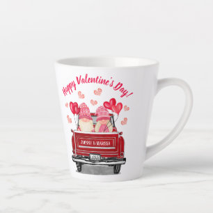 Valentijnsdag Roze Gnomen  Red Truck Love Latte Mok