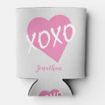 Valentijnsdag Roze Hart Kisses Knuffels XOXO Grijs