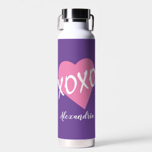 Valentijnsdag Roze Hart Kisses Knuffels XOXO Paars Waterfles