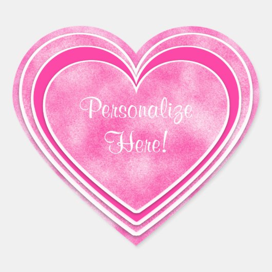 Valentijnsdag -  roze harten personaliseren hart sticker (Voorkant)