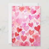 Valentijnsdag roze rode harten kaart (Achterkant)