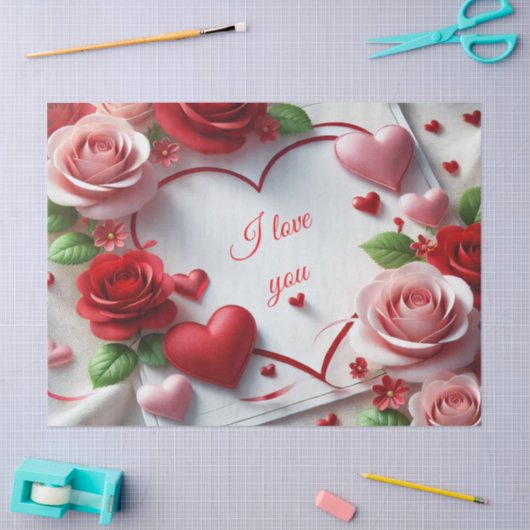Valentijnsdag Rozen Tissue Papier (Craft)