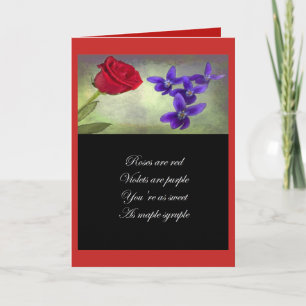 Valentijnsdag - Rozen zijn rood, viooltjes zijn pa Kaart