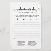 Valentijnsdag Scattergories editable game (Voorkant / Achterkant)