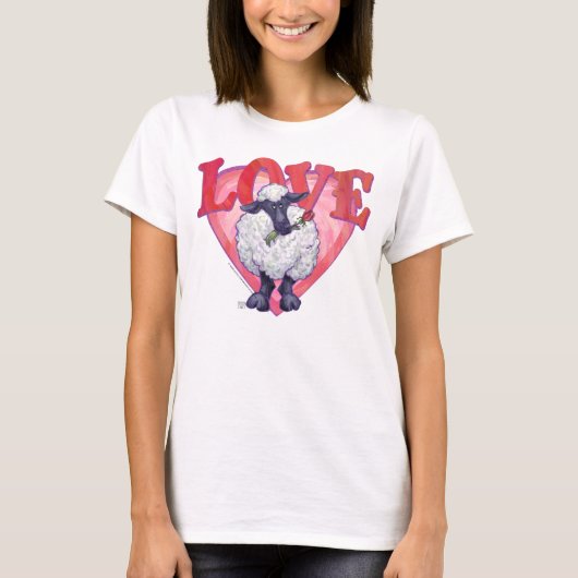 Valentijnsdag schapen t-shirt (Voorkant)
