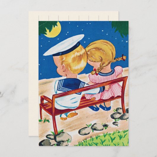 Valentijnsdag schattig paar Feestdagenkaart (Voorkant / Achterkant)