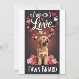 Valentijnsdag Schattig reebruin briard Foto Knuffe Feestdagenkaart