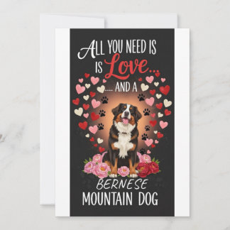 Valentijnsdag schattige bernese berghond Foto   Feestdagenkaart