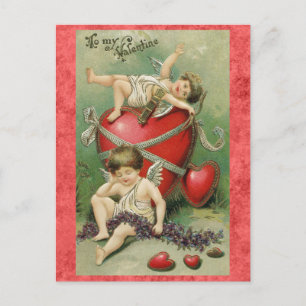 Valentijnsdag Schattige Cupido Angel Hart Briefkaart