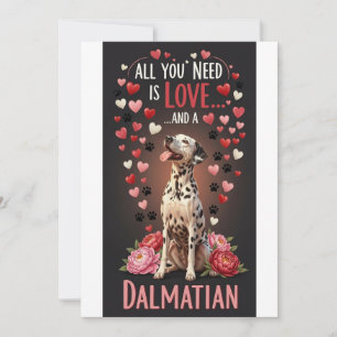 Valentijnsdag Schattige dalmatiër Foto Knuffelen Feestdagenkaart
