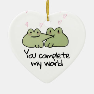 Valentijnsdag Schattige Frog Love Paar Keramisch Ornament