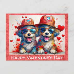 Valentijnsdag Schattige Grappig Cartoon Hondenhart Briefkaart
