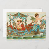 Valentijnsdag schattige hart cupido cherubs Feestdagenkaart (Voorkant / Achterkant)