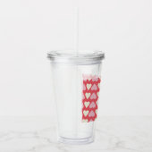 Valentijnsdag Schattige Hart Monogram Acryl Drinkbeker (Rechts)