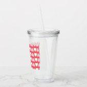 Valentijnsdag Schattige Hart Monogram Acryl Drinkbeker (Links)