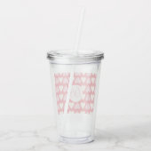 Valentijnsdag Schattige Hart Monogram Acryl Drinkbeker (Achterkant)
