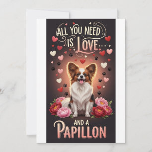 Valentijnsdag Schattige papillon Foto Knuffel Feestdagenkaart
