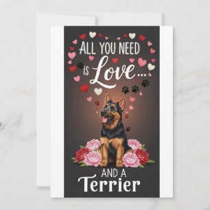 Valentijnsdag Schattige terriër Foto knuffelen Feestdagenkaart