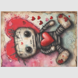 Valentijnsdag Schattige Voodoo Doll Decoupage Tissuepapier