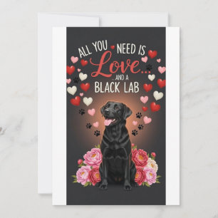 Valentijnsdag Schattige zwarte lab Foto Knuffel Feestdagenkaart