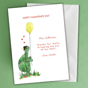 Valentijnsdag Schildpad Leraar Valentijn Feestdagenkaart