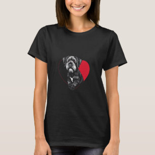Valentijnsdag Schnauzer Hond Hart T-shirt