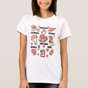 Valentijnsdag School Psycholoog School Psych T T-shirt