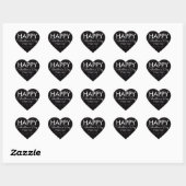 Valentijnsdag Scribble Hearts roze zwart Hart Sticker (Vel)