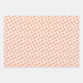 Valentijnsdag set van 3 inpakpapier vel