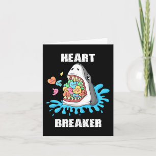 Valentijnsdag Shark Heart Breaker Fun Boys Kinder Kaart