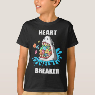 Valentijnsdag Shark Heart Breaker Fun Boys Kinder T-shirt